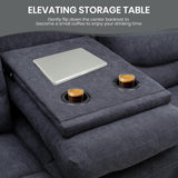 Consofa Reclining Sofa, Recliner Sofa 3 Seater with Flipped Middle Backrest, 2 Cup Holders, Manual Wall Hugger Couches for Living Room, Home Theater Seating Loveseat Recliner Sofa Consofa