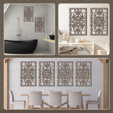 Yulejo 4 Pcs Thicken Rustic Wall Decor Modern Farmhouse Wall Art Decor Wooden Hollow Carved Design Rustic Wall Art for Living Room Hallway Decor Office Kitchen Wall (Gray,15.8 x 9.9 Inch) Yulejo