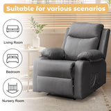 Korser Recliner Chair, Small Recliners for Small Spaces, Manual Recliner with Cup Holders and Side Pockets, Reclining Chair, Chairs for Living Room, Bedroom, Nursery, Darkgrey Korser