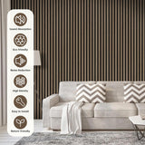 2-Pack 47.3"x23.6" Walnut Acoustic Wood Slat Wall Panels - Soundproof 3D Textured Panels for Noise Reduction & Modern Interior Decor | Easy Install for Living Room, Bedroom & Office laapee
