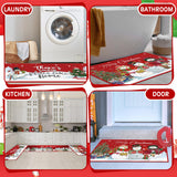 Layhit 3 Pcs Christmas Kitchen Rug and Mat Set Christmas Absorbent Anti Fatigue Winter Bathroom Mat Non Slip Washable Rug for Xmas Party Kitchen Decor 20'' x 59'' + 20'' x 47'' + 20'' x 32''(Snowman) Layhit