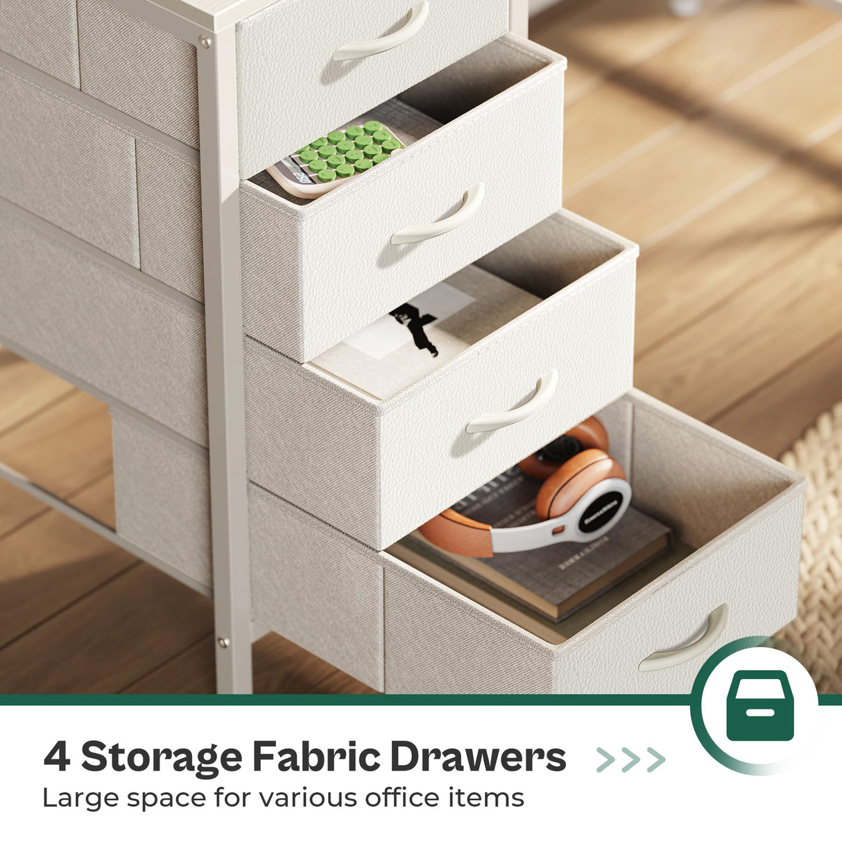 Huuger 63 Inch Computer Desk with Power Outlets and LED Lights, Gaming Desk with 4 Drawers, Office Desk with Monitor Stand, Study Desk Work Desk for Home Office, White Huuger