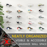 blingworld Shoe Floating Display Shelves Wall Mount Set of 4 – Mirrored Bling Glass Levitating Sneakers Shelves, Space-Saving Sneaker Display Shelf for Collectibles, Bedrooms, Dorms & Game blingworld
