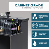 GoBar Elite Portable Bar Table for Events - Foldable Commercial Grade Wood - Mobile Bartending Station GoPong