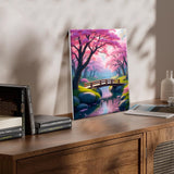 JOOZ Paint by Numbers Kit for Adults with Frame Cherry Blossom Adult Paint by Number Kits Framed Canvas Bridge Paint by Number with Easel DIY Oil Painting by Number for Gift Home Wall Decor 8x12 Inch JOOZ