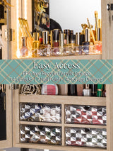 LUXFURNI LED Light Jewelry Cabinet Armoire, Standing Mirror Makeup Lockable Large Storage Organizer w/Drawers (Natural) LUXFURNI