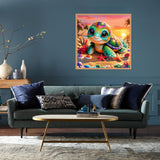 Sea Turtle Diamond Art Kits for Adults,DIY 5D Cute Turtle Diamond Painting Kits for Beginners,Round Full Drill Diamond Dots Paintings Picture Gem Art Craft for Home Wall Art Decor Gifts 14x14 inch Ammklfh