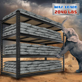 DurayLoly 55" W Storage Shelves, 2040LBS Garage Shelving Heavy Duty, 4-Tier Heavy Duty Shelving, Adjustable Metal Shelving Unit for Garage, Warehouse, Pantry, Kitchen, 55" W × 24" D × 60" H, Black DurayLoly