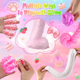 6 Pack Slimes, Pink Slime Kids, Cloud Slime kit for Girls Ages 8-12, Toys for Girls and Boys, for Kids Slime Set Party kit Goodie Bag Stuffers, 4 5 6 7 8 9 10 Year Old Girl Birthday Gift Cute Stuff LAWOHO