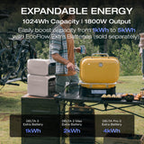 EF ECOFLOW Portable Power Station DELTA 3 Plus (2024 New), Solar Generator (Solar Panel Optional) with 1000W Solar Input, Electric Generator with UPS, 1024Wh LFP Battery for Home Backup, Camping&RV EF ECOFLOW