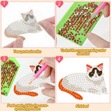 Sasylvia 15 Pcs Animal Diamond Painting Keychains Pet Diamond Painting Keychain Pendant Kits for Adults(Cat) Sasylvia