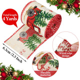 Boao 6 Rolls Christmas Wired Ribbons 2.5 Inch x 24 Yards Buffalo Red White Black Plaid Ribbons Vintage Truck Trees Glittered Snowflake Wired Edge Ribbon for Christmas DIY Wrapping Wedding Floral Craft Boao