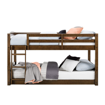 DHP Sierra Twin Bunk Bed - Mocha Finish, Solid Wood, Space-Saving Design - WoodArtSupply