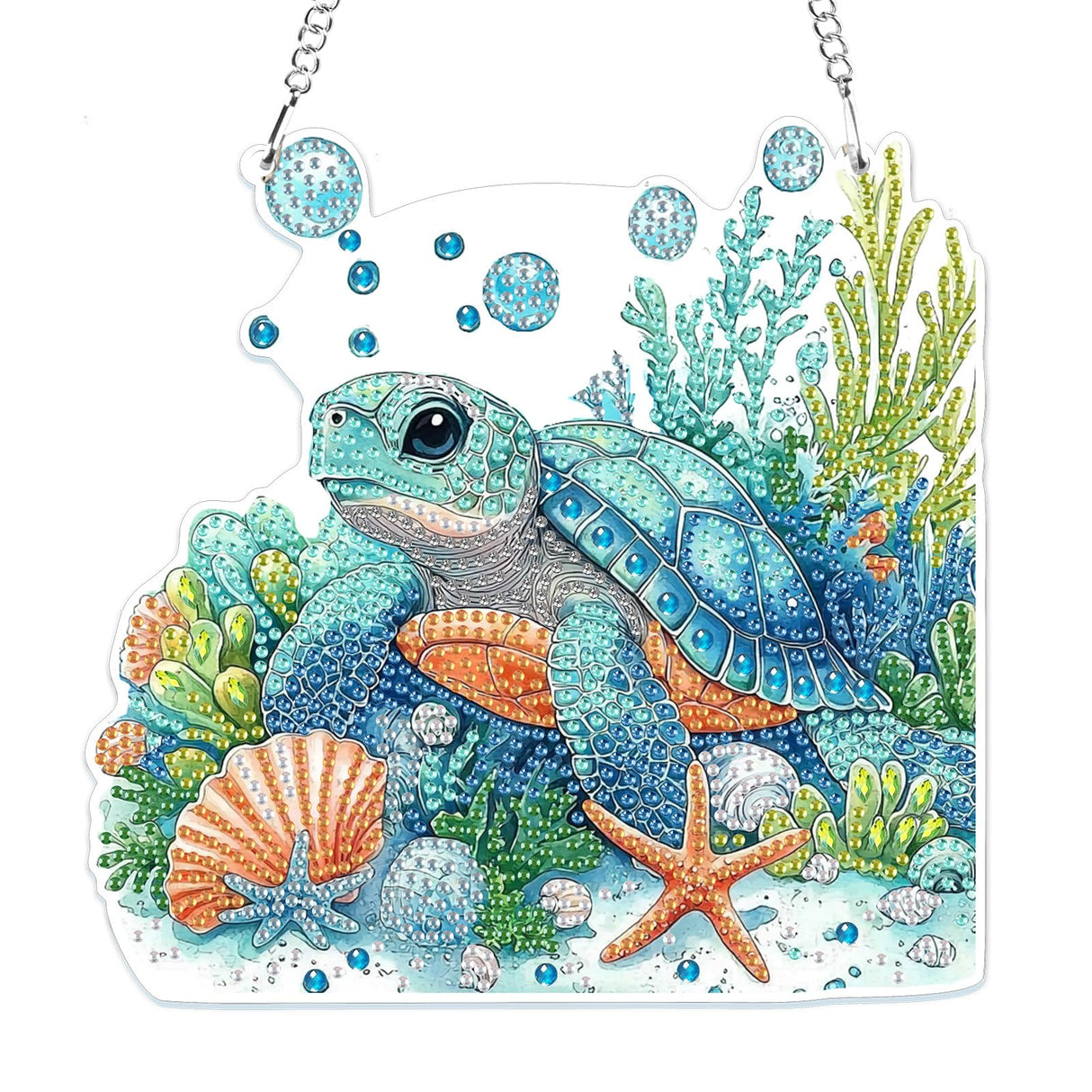 MOGTAA Turtle Diamond Art Hanging Pendant Kits, 5D Special Shape Diamond Art Kits for Adults, Crystal Rhinestones Animal Diamond Painting Gem Art for Home Wall Garden Window Decor MOGTAA