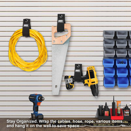 5 Pack Heavy Duty Large 13-inch Extension Cord Storage Organize Cables, Hoses, Power Cords, and Ropes with Extendable Cable Ties Strap Loop Hanger THE BIRCH & CO. BRAND