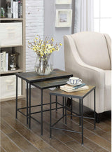 Zhongma Nesting Tables Set of 3, End Tables with Slate Table Top, Solid Real Stone, Side Table, Accent Table Zhongma