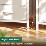 Huuger Nightstand with Charging Station, Side Table with Fabric Drawers, End Table with Open Shelf, Bedside Table with USB Ports and Outlets, Night Stand for Bedroom, White Huuger