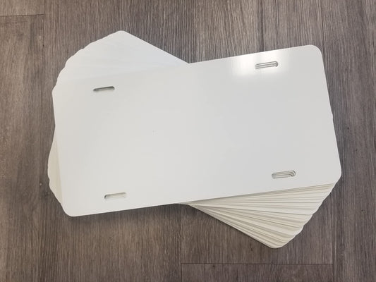 White Dye Blank Sublimation .025 Aluminum License Plate- 100 Pack