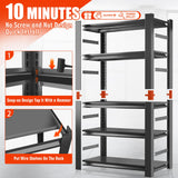 78"H Garage Shelving Unit and Storage-Easy Assembly Metal Shelves 5-Tier Utility Rack| Heavy-Duty Adjustable Shelf| Steel Rust-Resistant Shelves for Industrial,Warehouse,Basement,18"D x 48"W x 78"H Metallitrend