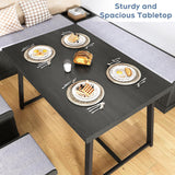 XIAO WEI Corner Dining Table Set with Storage Stool and Storage Bench,47 Inch Rustic Brown Breakfast Nook with Banquette Seating,6 Pieces Dining Table Set Corner Booth for Kitchen and Dining Room XIAO WEI