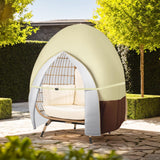 Outdoor Patio Hanging Egg Chair Cover Double Waterproof Oxford Outdoor Pod Swing Loveseat 91 X 87 Inches Bicherub