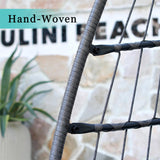 LEYCAY Hanging Egg Chair with Stand, Outdoor Swing Egg Chair, Indoor Wicker Chair with Cushion for Patio Living Room 350 LBS Capacity-Dark Grey LEYCAY