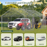 EROMMY 13' x 20' Carport，Portable Garage with UV Protection & Steel Frame, Heavy Duty Car Port with Removable Sidewalls, All-Season Car Canopy for Tractor, Truck, Boat, Outer Gray and Inner White EROMMY