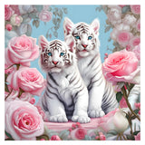 AMORARS 5D Diamond Painting Kit for Adults, Tiger Diamond Art Beginners - Full Diamond Dot Gem Art Flower, Suitable Gifts, and Home Decoration Crafts, 12x12Inch AMORARS