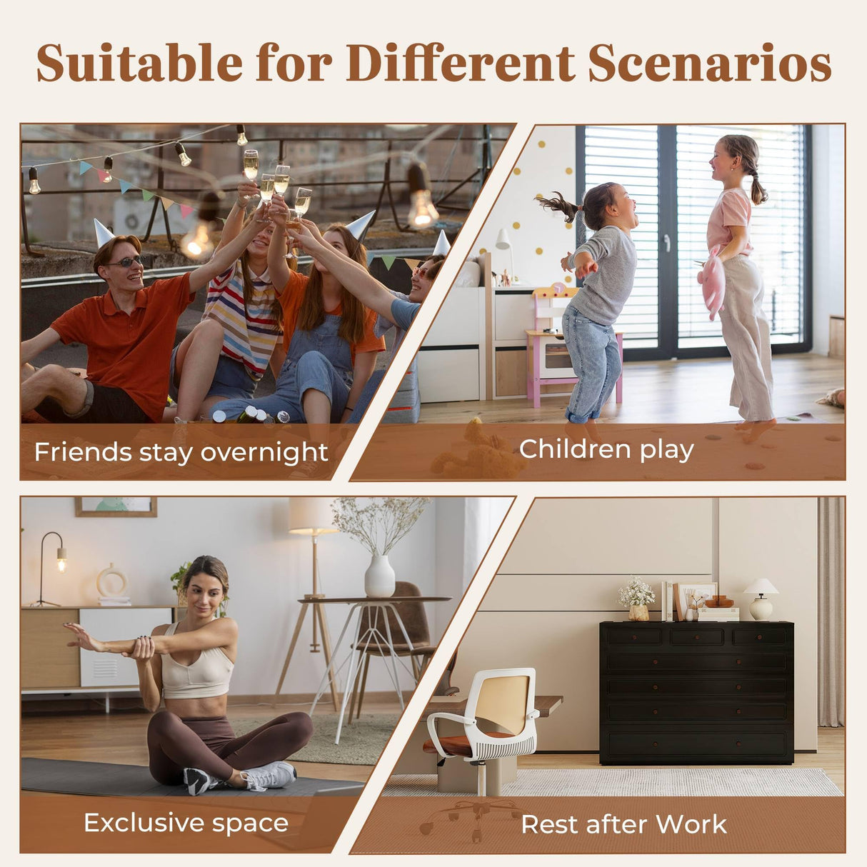 Tafeumob Murphy Bed Queen Size: Murphy Bed Cabinet with Drawer Space-Saving with Shelves&Charging Station for Bedroom, Multipurpose Area, Guest Room, Apartment Black (Mattress not Included) Tafeumob