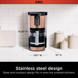 Ninja Programmable XL 14-Cup Coffee Maker PRO with Permanent Filter, 2 Brew Styles Classic & Rich, Delay Brew, Freshness Timer & Keep Warm, Dishwasher Safe, Copper, DCM201CP Ninja
