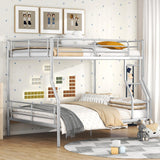 Harper & Bright Designs Full XL Over Queen Bunk Beds for Adults, Heavy-Duty Metal Bunk Bed Full XL Over Queen Size for Boys Girls Teens Bedroom Dormitory,Can be Divided into Two Beds, Silver Harper & Bright Designs