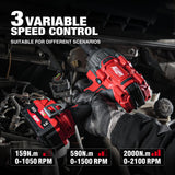 Alloyman Cordless Impact Wrench, 1475Ft-lbs (2000N.m) 1/2 High Torque Brushless Impact Gun, 20V Power Impact Driver, 4000mAh Battery,3 Sockets, Brushless Motor Variable Speeds for Car/Truck RV/Mower Alloyman