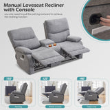 RIHEREFY Loveseat Recliner Sofa, Wall Hugger Recliner, Manual Reclining Loveseat with Console for Living Room, Home Theater, RV(Dark Gray) RIHEREFY