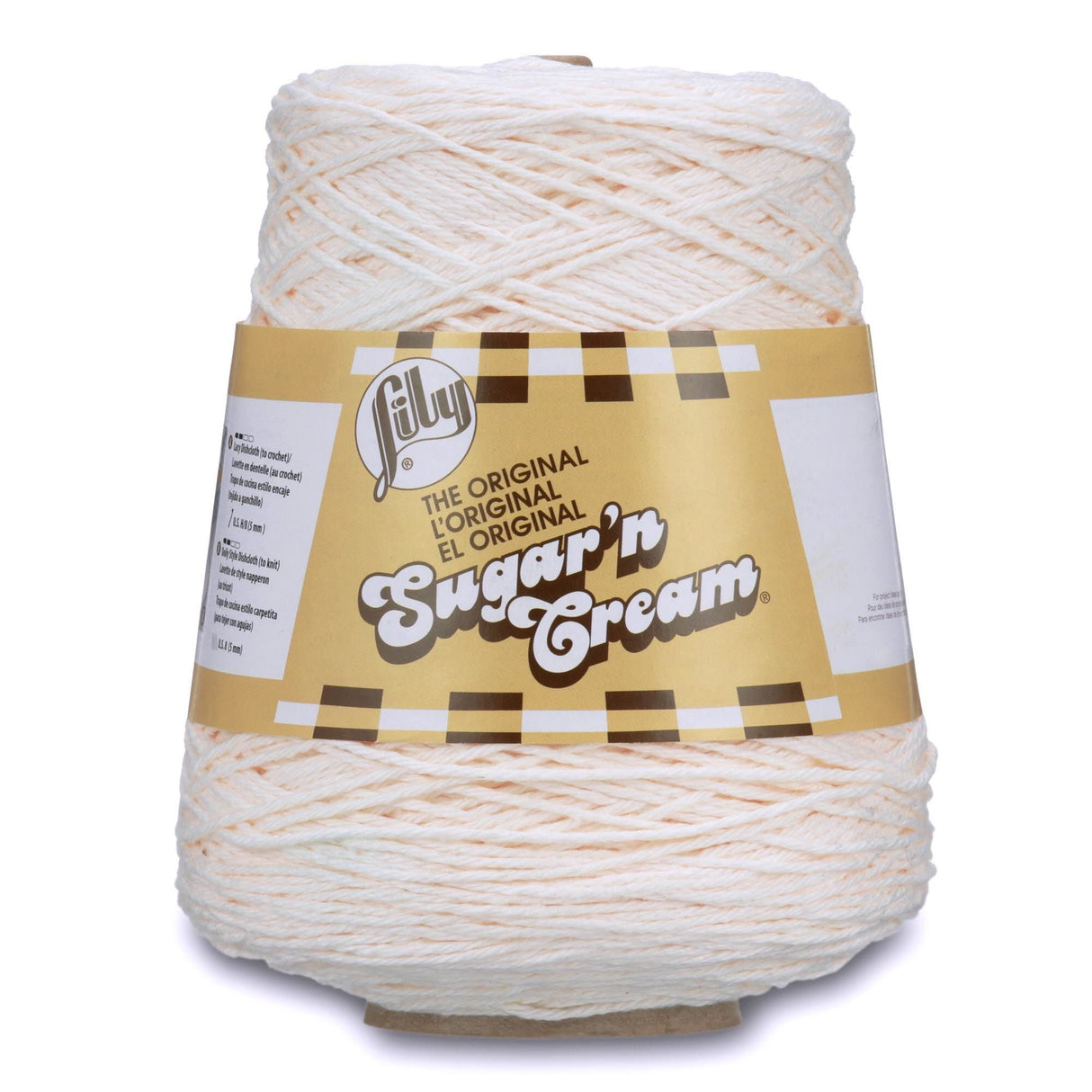 Lily Sugar'n Cream Cotton Cone Yarn, 14 oz, Soft Ecru, 1 Cone Lily