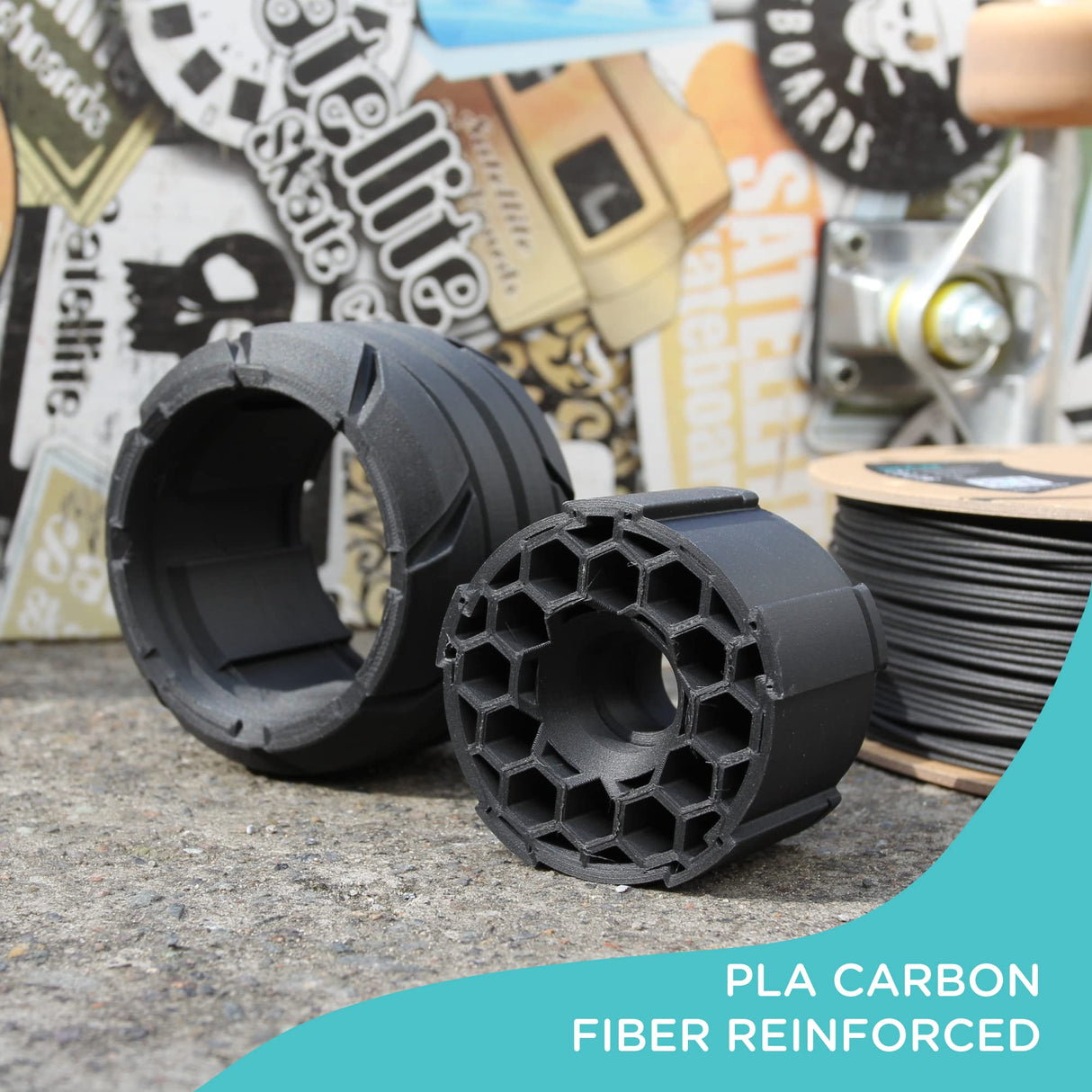 Polymaker Carbon Fiber PLA Filament 1.75mm, Carbon Fiber Reinforced 3D Printer PLA Filament 1kg - PolyLite 1.75mm Carbon Fiber 3D Printing PLA Filament Strong & Easy to Print & Matte PLA-CF POLYMAKER