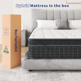 SupremeSleep Queen Mattress, 12 Inch Queen Size Mattresses in a Box, Individually Wrapped Pocket Coils for Isolate Motion,Pressure Relief, CertiPUR-US Certified, Support Comfort & Medium Firm SupremeSleep