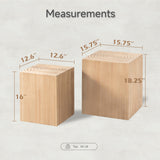 COZAYH Tree Stump End Table Set of 2, Multiple Styling Layout with Wood Tree Ring Pattern, Natural Wood Color COZAYH