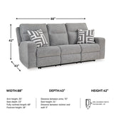 Signature Design by Ashley Biscoe Casual UV Resistant Power Reclining Sofa with Adjustable Headrest and USB Ports, Light Gray Signature Design by Ashley