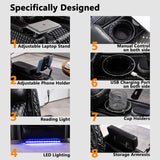 JIKFRIMA Power Zero Gravity Recliner Chair for Adults Breathable Leather Electric Recliners Adjustable Home Theater Seating with Smart Cup Holders, USB Ports, Hidden Arm Storage, Tray Table JIKFRIMA