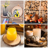 20 Pcs Unfinished Natural Wood Slices for Centerpieces.5.1-5.5 Inch Wood Rounds for Crafts. Wood Circles with Tree Bark for Christmas Ornaments,DIY Crafts,Centerpiece Table Decorations. VKIZA