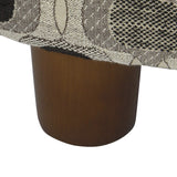 Homepop Home Decor | Upholstered Round Storage Ottoman | Ottoman with Storage for Living Room & Bedroom (Black Geo) Large HomePop