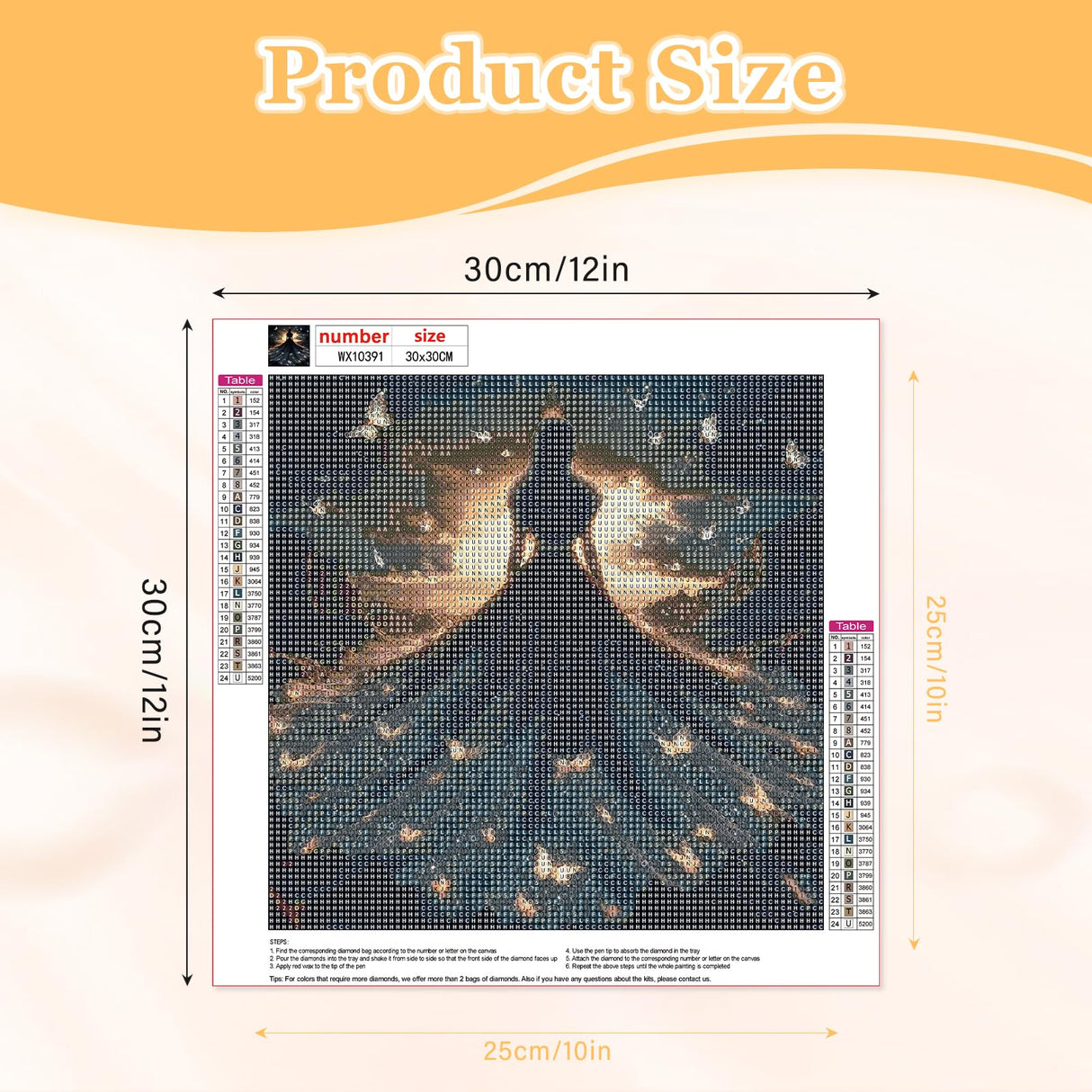 MAXBYE Diamond Paintings for Glowing Black Dress Beauty, Diamond Art Kits for Adults, 5D Enlightened Sou Llight Diamond Art Kits, Diamond Paintings for Home Décor Items, Extra 30% Diamonds, 12x12in MAXBYE