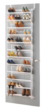 Whitmor Over the Door Shoe Organizer - Holds up to 36 Pairs of Shoes - Metal & Mesh - White Whitmor