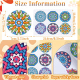 Saillong 36 Pcs Mandala Diamond Painting Sticker 5d DIY Diamond Sticker Mandala Painting Creative Decals Resin Rhinestone Gem Art Kits for Refrigerator Boho Home Crafts Adults Gift Decor Saillong