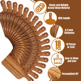 18 Pcs Cutting Board Set Plain Chopping Board with Handles Laser Engraving Serving Board Wooden Charcuterie Kitchen Board Bulk for DIY Housewarming Mother's Day Gift (15 x 7 Inch, Acacia) Irenare
