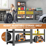 SFTORMAS Metal Garage Shelving Unit, Heavy Duty Adjustable Storage Rack, Steel Shelving, Industrial Shelves for Heavy Tools and Equipment, Ideal for Garage, Basement (5-Tier 63" Hx17 Wx14 D) SFTORMAS