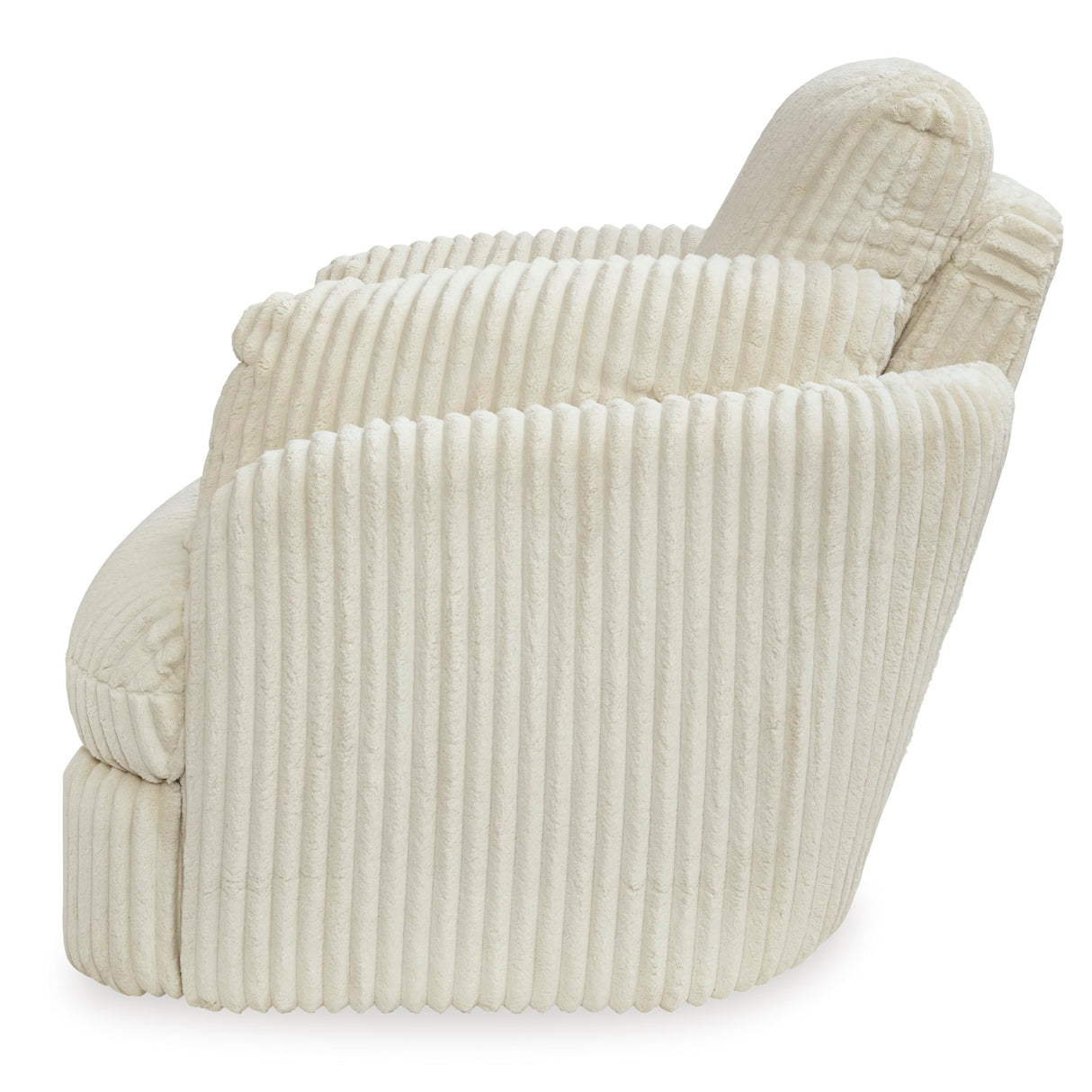 Signature Design by Ashley Tie-Breaker Cozy Contemporary Manual Press-Back Swivel Glider Rocker Recliner with 2 Bolster Pillows and Hidden Storage, White Signature Design by Ashley