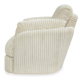 Signature Design by Ashley Tie-Breaker Cozy Contemporary Manual Press-Back Swivel Glider Rocker Recliner with 2 Bolster Pillows and Hidden Storage, White Signature Design by Ashley