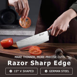 PAUDIN Nakiri Knife - 7" Razor Sharp Meat Cleaver and Vegetable Kitchen Knife, High Carbon Stainless Steel, Multipurpose Asian Chef Knife for Home and Kitchen with Ergonomic Handle PAUDIN