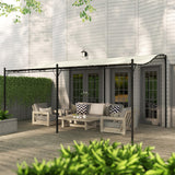 Outsunny 10' x 16' Outdoor Pergola Canopy, Wall-Mounted Metal Patio Canopy with Weather-Resistant Fabric and Drainage Holes for Backyard Garden Porch Beach, Cream White Outsunny